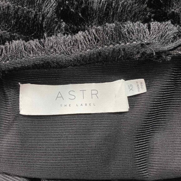 ASTR The Label Bodysuit Womens XS Black Shag Snap Crotch Adjustable Straps - Picture 10 of 12